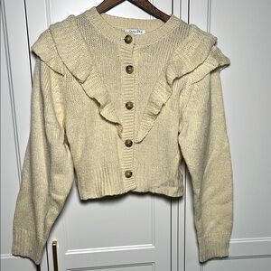 Emory Park Cream Ruffle Cardigan, medium